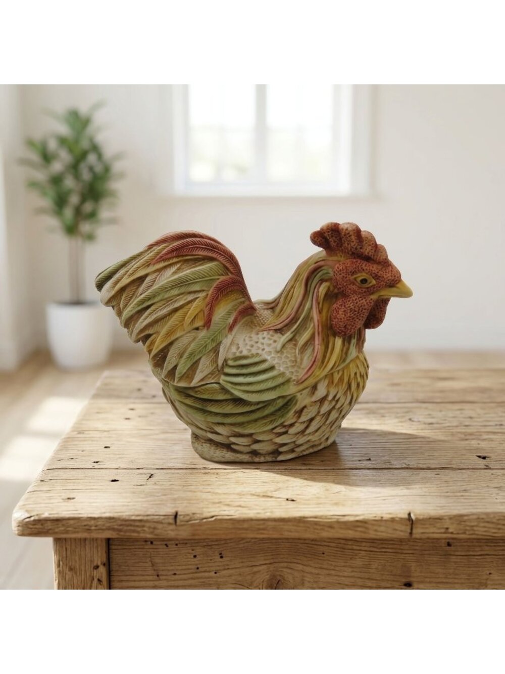 Harmony Kingdom Rise & Shine Trinket Box Rooster England Vintage 4.3"